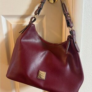 Dooney & Bourke Burgundy Leather Hobo Shoulder Bag